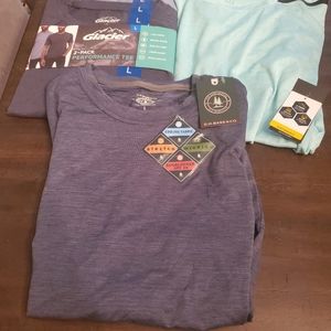NWT Lot of 4 Men's Performance/Cooling T-Shirts, G.H Bass,Spaulding,Glacier , LG